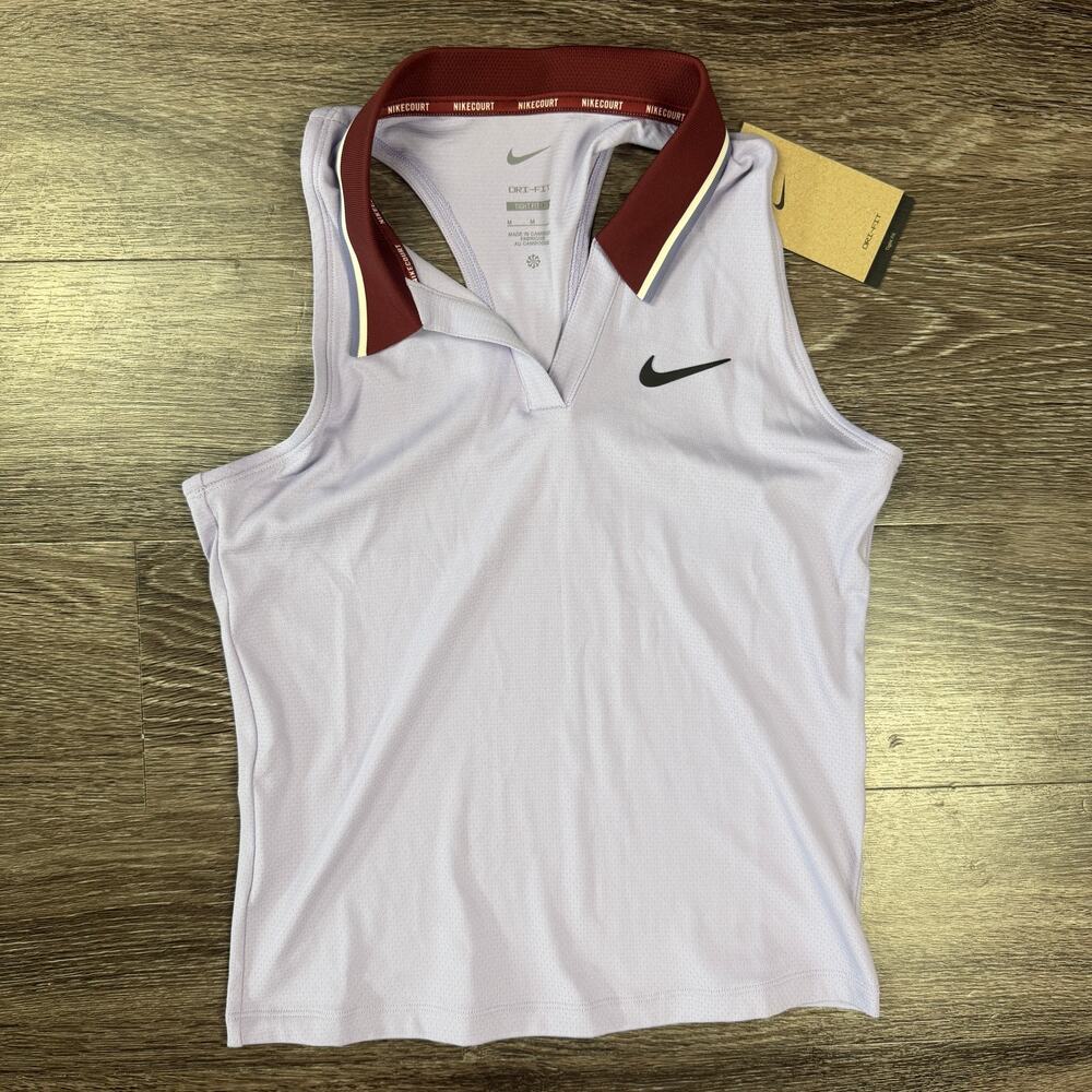 Nike Court Slam Tennis Tank Top Tight Fit Purple Women's Size Medium FZ6752-515